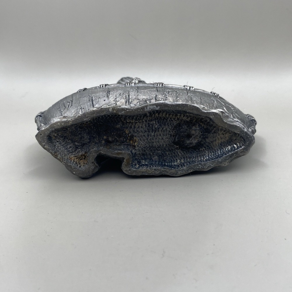 Pewter Native American Indian and Wolf Canoe Paddle Western Figurine - Picture 5 of 5